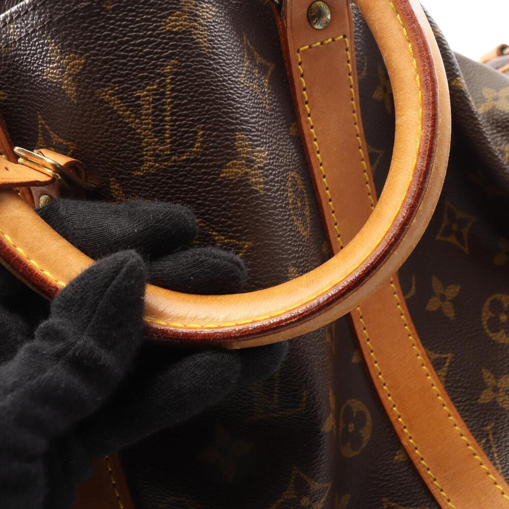 Louis Vuitton Canvas Monogram Bandouliere Leather Keepall Brown Boston Bag - Picture 6 of 9